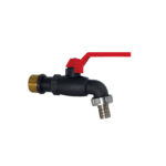 ROBINET DOUBLE SERVICE POLYPROPYLENE POIGNEE ROUGE 132 1/2