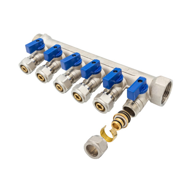 Manifold With Ball Valve Mf-1" 6x16 Blue