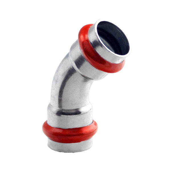 PRESS ACIER 'V'GALVANISÉ COUDE 45° FF 35 C22ZGVILBP