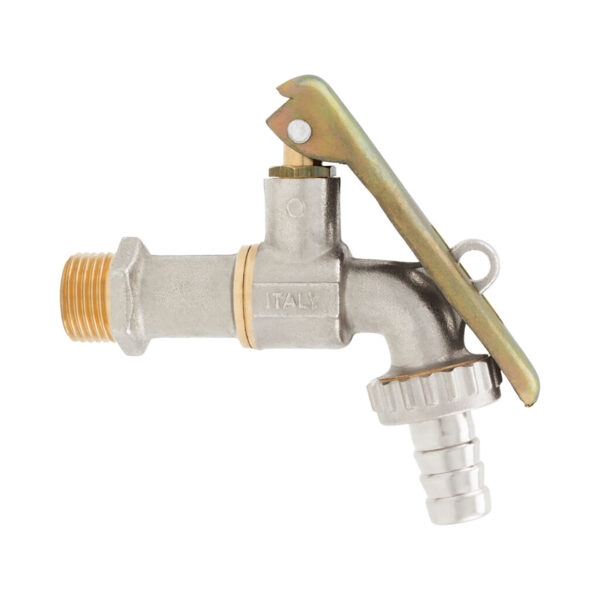 ROBINET DOUBLE SERVICE A BOULE A CADENASSER MAT CHROME 133 1/2