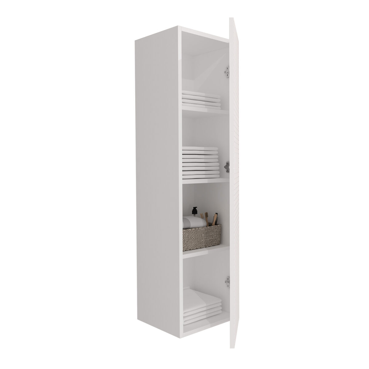 ELITE MEUBLE COLONNE AVEC RELIEF HORIZONTAL (135CM) - BLANC MAT - Image 2