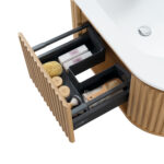 BEGONIA MEUBLE SOUS-VASQUE - 1 TIROIR - SANS POIGNÉE - SOFT CLOSE – 99X42X52,5 CM - CHÊNE NATUREL - Image 4