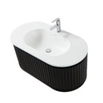 Begonia Meuble Sous-Vasque - 1 Tiroir - Sans Poignée - Soft Close – 99x42x52,5 Cm - Chêne Noir – Image 15