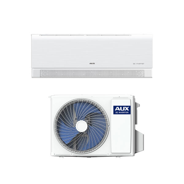 AUX SINGLE SPLIT CLIMATISEUR - UNITÉ EXTÉRIEURE ET INTÉRIEURE - PACK COMPLET - REFROIDISSEMENT ET CHAUFFAGE - WIFI - 12000 BTU - 3,5KW - R32 - BLANC MAT