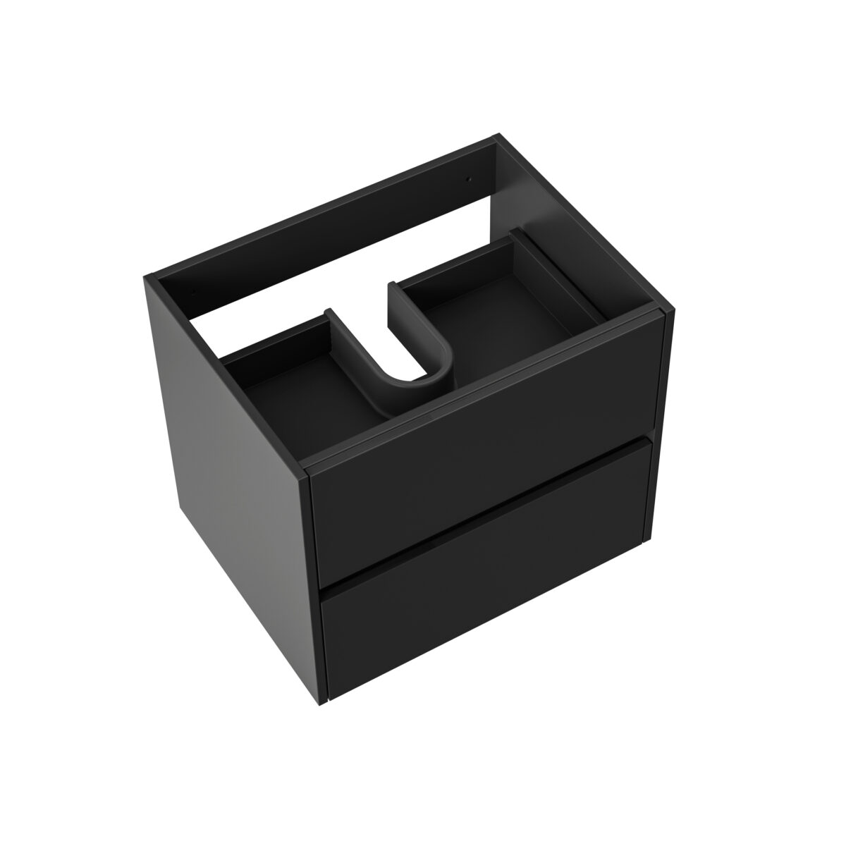 ALONI HAYAT MEUBLE SOUS-VASQUE - 2 TIROIRS - SANS POIGNEE - SOFT CLOSE – 59,5X50X45 CM - NOIR MAT - Image 8