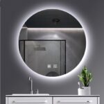 ALONI OMEGA MIROIR - AVEC ÉCLAIRAGE LED - ROND - SANS CADRE - AVEC CHAUFFAGE - TEMPÉRATURE DE COULEUR LED 3500-6500K - 80CM