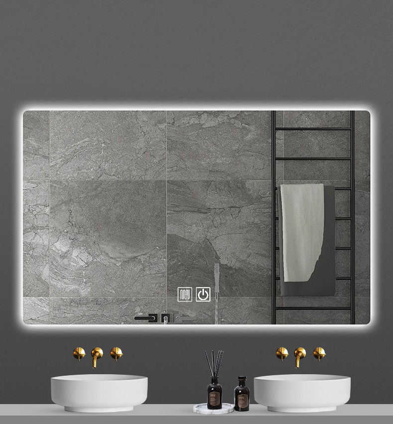 LDH1174a.jpg ALONI QUEEN MIROIR - AVEC ÉCLAIRAGE LED - RECTANGULAIRE - SANS CADRE - AVEC CHAUFFAGE - TEMPÉRATURE DE COULEUR LED 3500-6500K - 80X60CM - Image 1