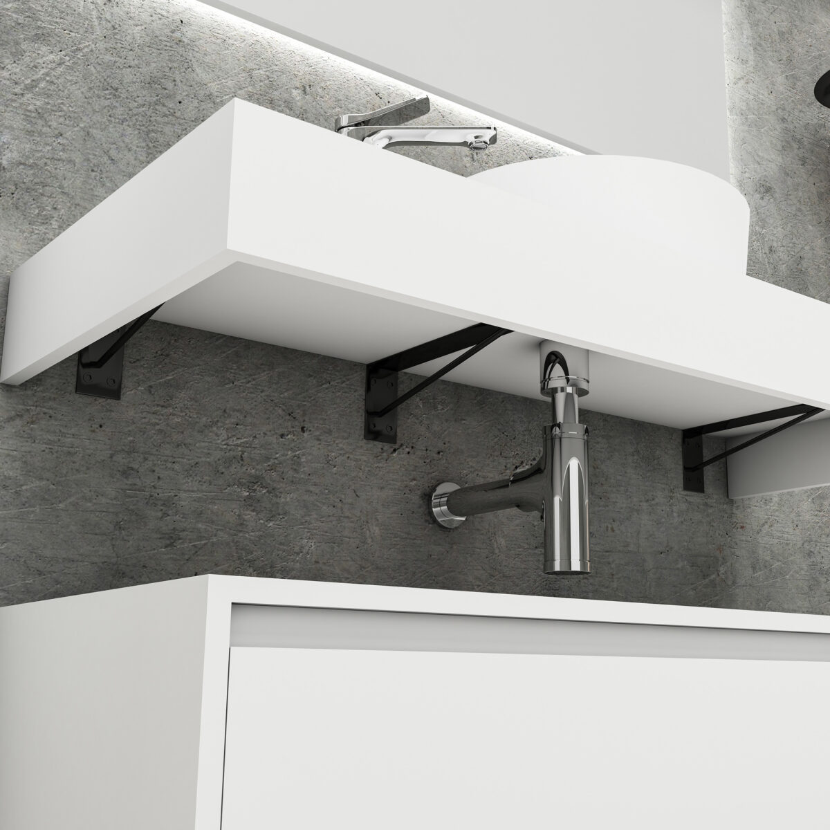 ALONI LINA MEUBLE SOUS-PLAN (120CM) - BLANC MAT - Image 3