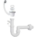 DEVERSOIR – AVEC DISTRIBUTEUR DE SAVON, FIXATION, VIDANGE ET SIPHON – PLASTIQUE (POLYPROPYLÈNE) – 25X40X60CM – BLANC - Image 3