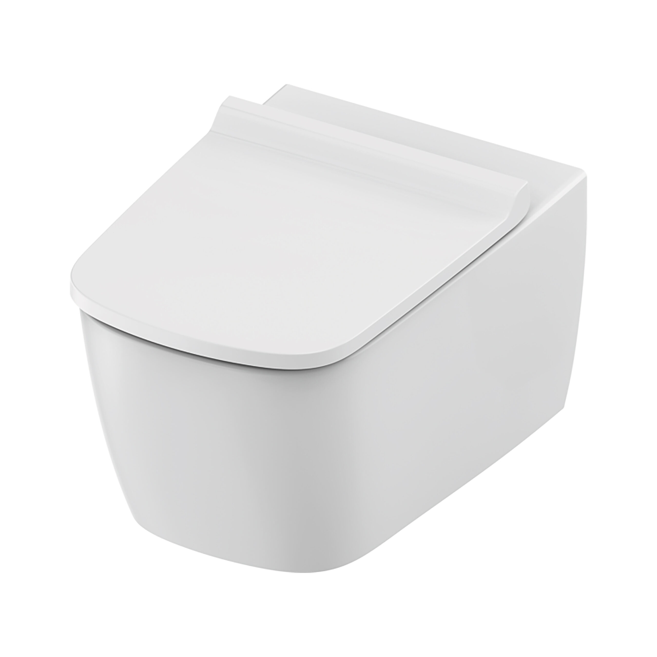 9700214-1.jpg TECENEO TOILET SUSPENDU - AVEC ABATTANT DESIGN SLIM - 54 CM - BLANC BRILLANT - Image 1