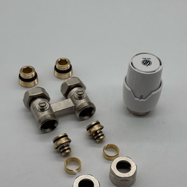 Jeu De Raccordement Erfu H-Block Pour Sortie Au Sol Avec Tête Thermostatique M30 1/2m-16/2