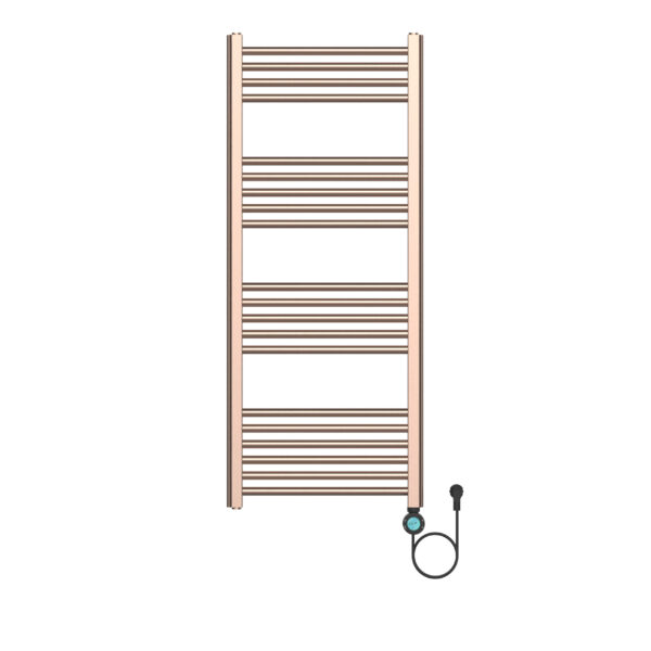 BELRAD SÈCHE-SERVIETTES ÉLECTRIQUE – AVEC THERMOSTAT NUMÉRIQUE PROGRAMMABLE – SMART WIFI - RACCORD À DROITE – 700W – 1200X500 MM – CUIVRE BROSSÉ
