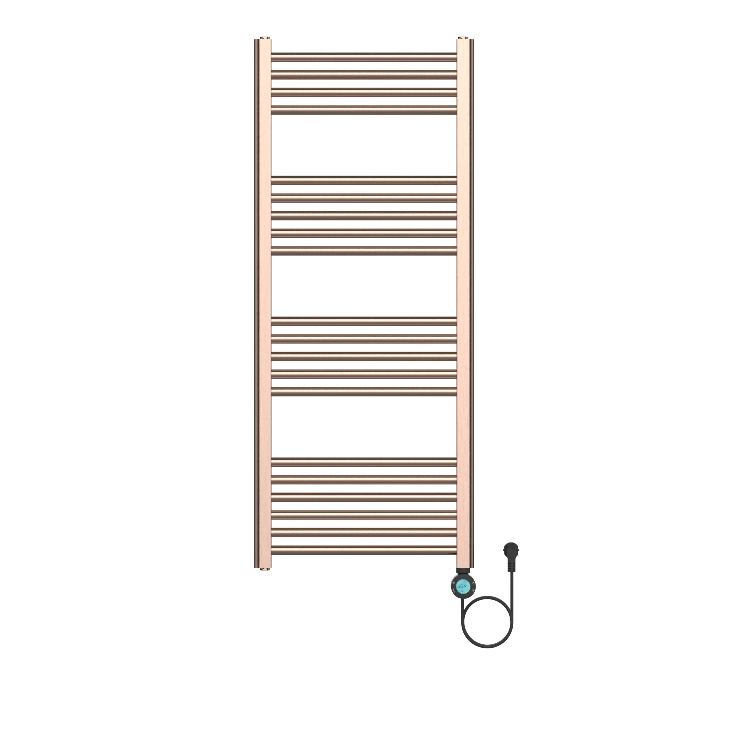 BECO1200500.jpg BELRAD SÈCHE-SERVIETTES ÉLECTRIQUE – AVEC THERMOSTAT NUMÉRIQUE PROGRAMMABLE – SMART WIFI - RACCORD À DROITE – 700W – 1200X500 MM – CUIVRE BROSSÉ - Image 1