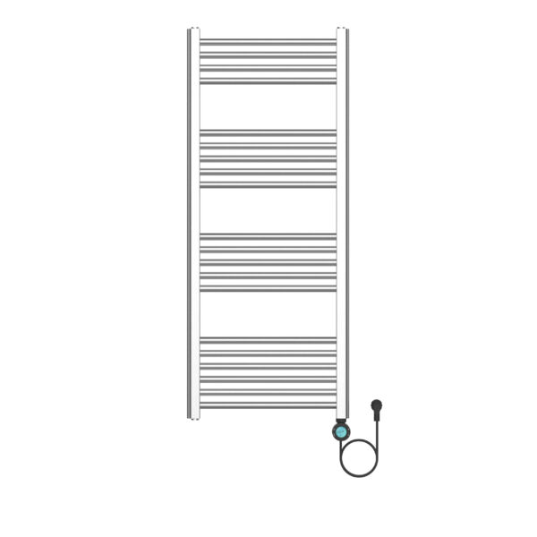 BELRAD SÈCHE-SERVIETTES ÉLECTRIQUE – AVEC THERMOSTAT NUMÉRIQUE PROGRAMMABLE – SMART WIFI - RACCORD À DROITE – 700W – 1200X500 MM – ACIER INOX BROSSÉ