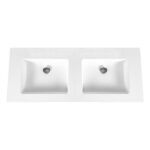 ALONI SOLID SURFACE LAVABO SANS TROUS DE ROBINET (160CM) - BLANC