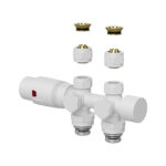 Vanne De Radiateur - Design - Thermostatique - Raccordement Mur Et Sol - 1/2" Mâlex16/2 M30 - Blanc Mat – Image 2