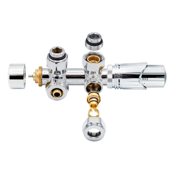 KIT DE RACCORDEMENT CENTRAL ÉQUERRE CHROME M30X16/2