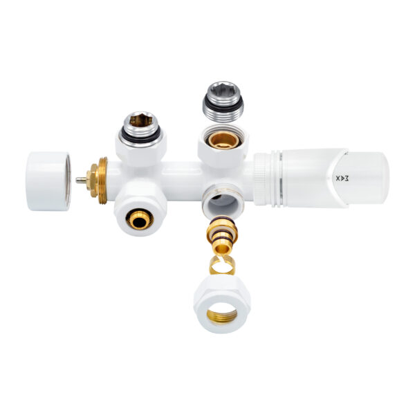 KIT DE RACCORDEMENT CENTRAL ÉQUERRE  BLANC M30X16/2