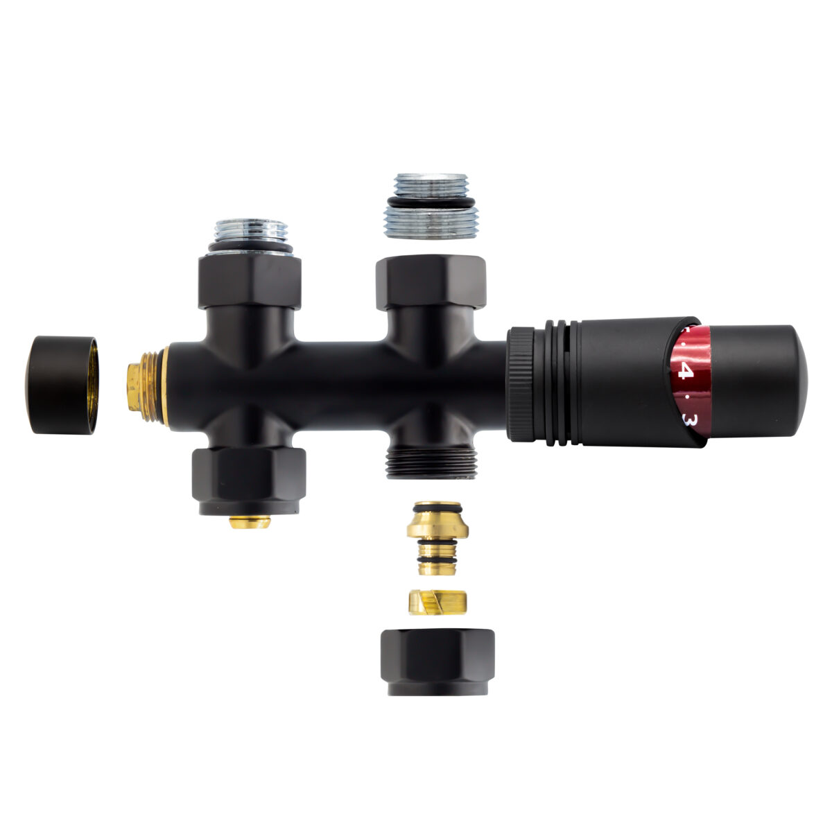 Middenaansluitset Recht Zwart M30x16/2 - Afbeelding 3