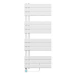 BELRAD SÈCHE-SERVIETTES ÉLECTRIQUE – AVEC THERMOSTAT NUMÉRIQUE PROGRAMMABLE – RACCORD À GAUCHE – 593W – 1200X500 MM – BLANC