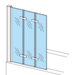 Aloni 3-Delige Badwand 6mm Inklapbaar (130x140cm) - Afbeelding 4