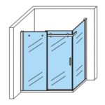 ALONI CABINE DE DOUCHE AVEC PORTE COULISSANTE ET PAROI LATÉRALE – TRAITEMENT ANTI-CALCAIRE – RÉVERSIBLE – VERRE DE SÉCURITÉ 8?MM – 90X120X195?CM – CHROME – VERRE CLAIR - Image 2