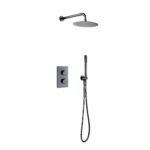 ALONI SET DE DOUCHE THERMOSTATIQUE ENCASTRÉ AVEC DOUCHE DE PLUIE (Ø25CM) - GRIS BRONZE