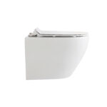 ALONI ECO WC SUSPENDU – SANS BRIDE – AVEC ABATTANT – DUROPLAST – SOFT CLOSE – QUICK RELEASE – COMPACT 39 CM – 36X36X49 CM – BLANC BRILLANT - Image 2