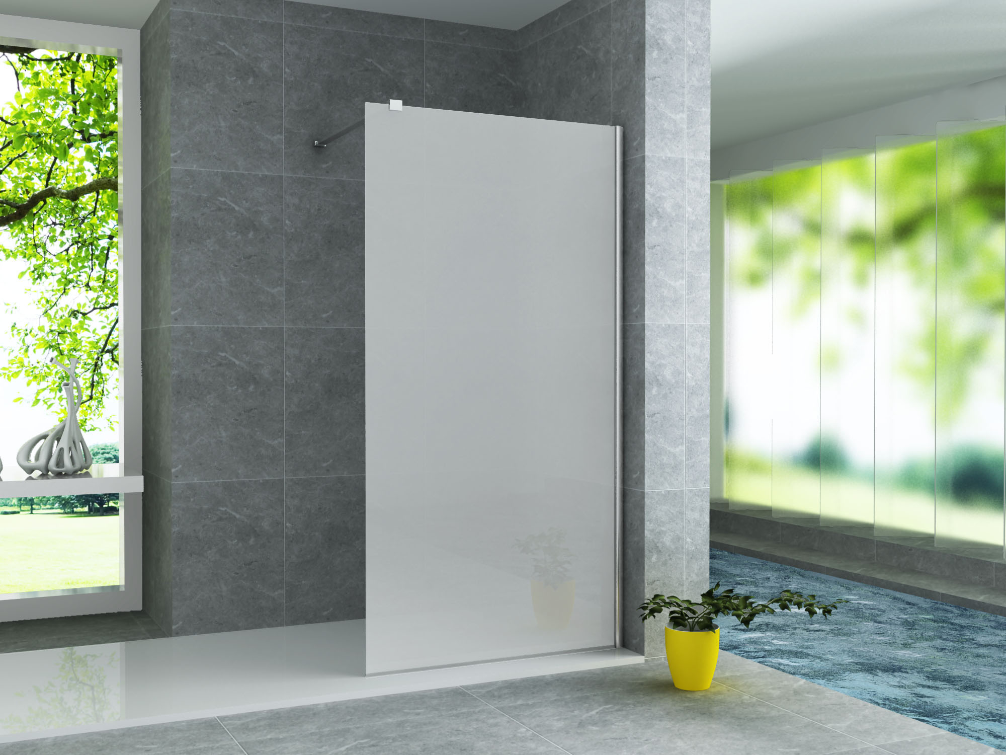 ECOS80-1-2.jpg ALONI PAROI DE DOUCHE EN VERRE OPAQUE 8MM (100X200CM) - Image 1