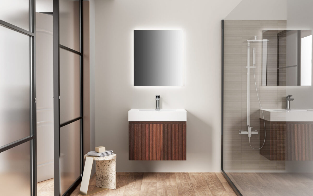 Aloni Wastafel - 1 Wasbak - Met Overloop - 1 Kraangat - Kunstmarmer - 60x10x46 Cm - Glanzend Wit - Afbeelding 4