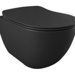 WC SUSPENDU DESIGN GRIS ANTHRACITE MAT, AVEC HYGIÈNE (BIDET) INOX