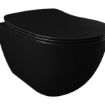 WC SUSPENDU DESIGN NOIR MAT, AVEC HYGIÈNE (BIDET) INOX