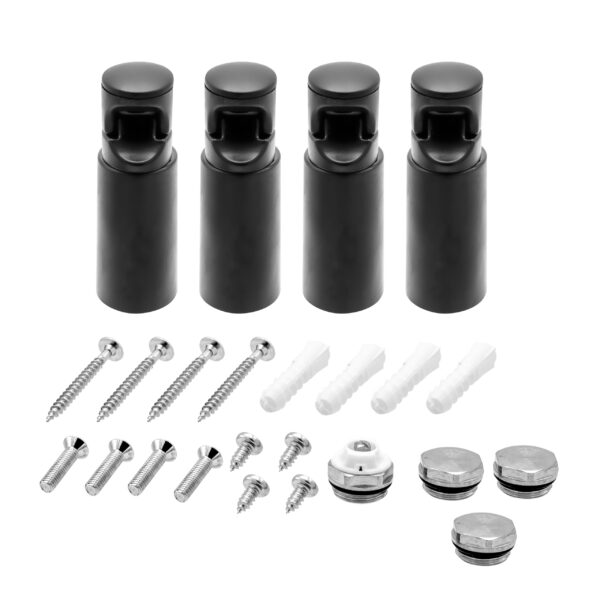 KIT DE MONTAGE SÈCHE-SERVIETTES - 4PCS - NOIR MAT