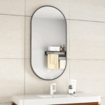 Erfu Miroir Led Anti Brouillard L50xh100cm Noir Mat