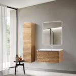 Wonda Square Slim Lavabo - 1 Vasque -  Avec Trop-Plein - 1 Trou Robinet - Marbre Composite - 80x1,6x52,5 Cm - Blanc Mat – Image 2
