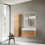 WONDA SQUARE LAVABO - 1 VASQUE -  AVEC TROP-PLEIN - SANS TROU ROBINET - MARBRE COMPOSITE - 80X12X52,5 CM - BLANC MAT - Image 4