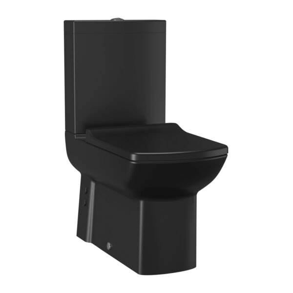 CREAVIT LARA WC AU SOL  AVEC BIDET – SORTIE MURALE/BAS – NOIR CHARBON