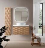 WONDA TABLETTE POUR MEUBLE SOUS-VASQUE - SANS TROU POUR ROBINET ET VIDANGE - MARBRE COMPOSITE - 80X1,2X52,5 CM - BLANC MAT - Image 2