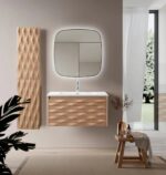 Wonda Square Slim Lavabo - 1 Vasque -  Avec Trop-Plein - 1 Trou Robinet - Marbre Composite - 80x1,6x52,5 Cm - Blanc Mat – Image 3