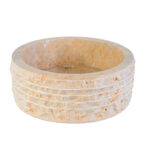 Marmeren Alur Waskom Met Gepolijste Binnenzijde - Crème 40x15cm