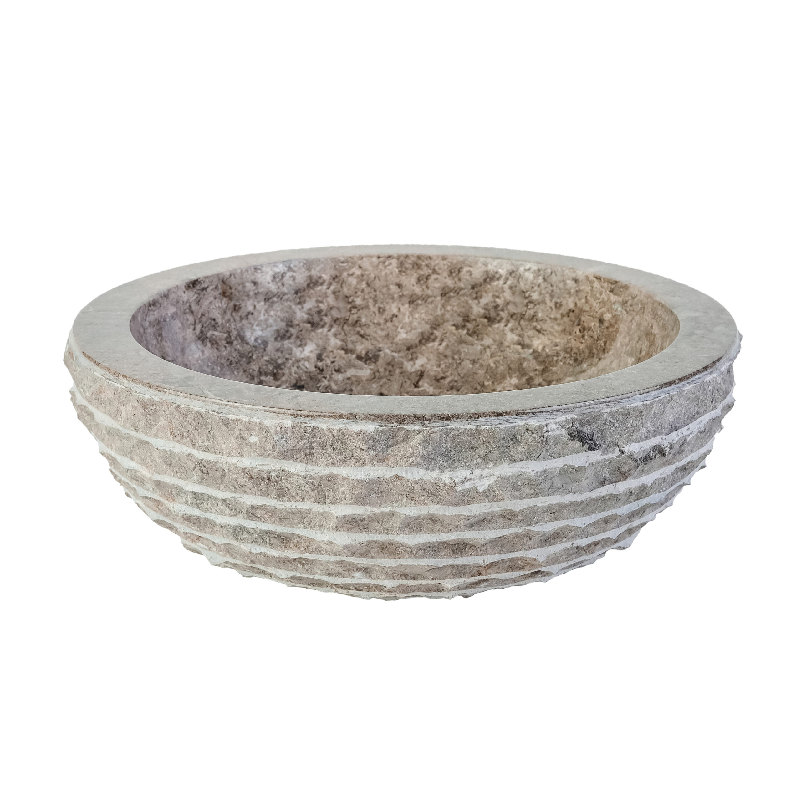 NST3615-2.jpg Lavabo En Marbre Alur Avec Face Intérieur Poli - Gris 35x15cm – Image 1