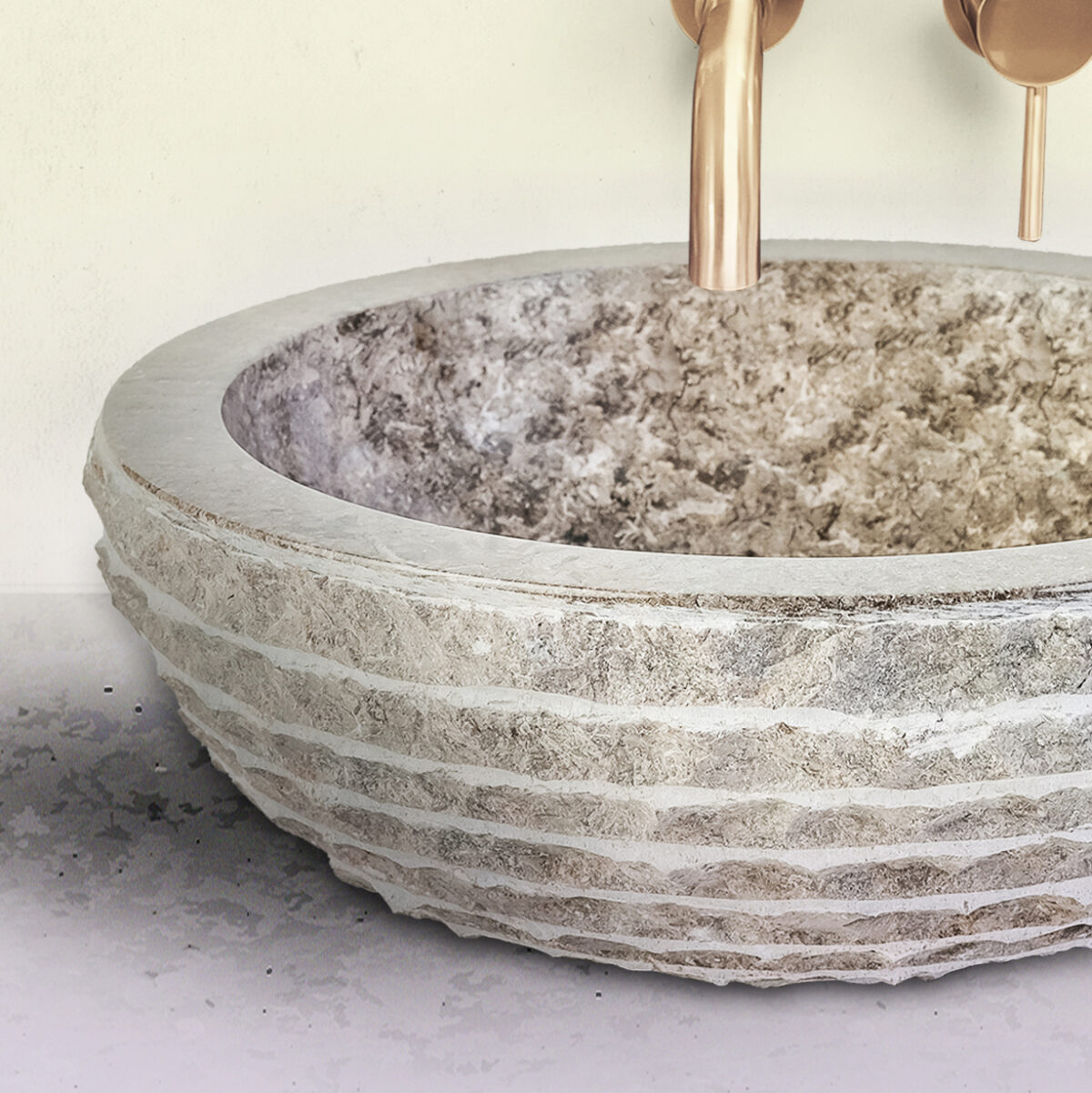 Lavabo En Marbre Alur Avec Face Intérieur Poli - Gris 35x15cm – Image 4