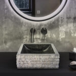 VASQUE CARRÉ ALUR EN FORME DE TUBE - NOIR 40X40X15CM - Image 3