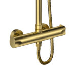 Aloni Optima Rondo Set De Douche À Jets De Pluie – Thermostatique – Montage Apparent – Or Brossé - Afbeelding 4