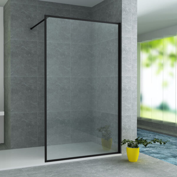 PAROI DE DOUCHE PROFIL/BORD NOIR90X200CM 8MM