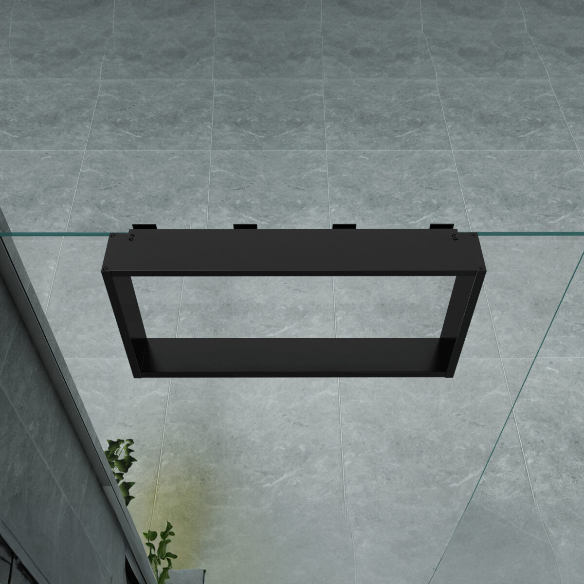 Opbouwnis Voor Douchewand - 4 Handdoekhaken - Aluminium - 60x30x8 Cm - Mat Zwart - Afbeelding 3