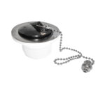 Utility Spoelkast Met Bumper - Met Afvoerplug En Ketting - Plaatstaal - 37x50,5x33cm - Glanzend Wit - Afbeelding 3