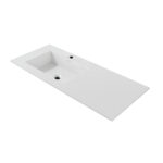 WONDA SQUARE SLIM LAVABO - 1 VASQUE GAUCHE -  AVEC TROP-PLEIN - 1 TROU ROBINET - MARBRE COMPOSITE - 120X1,6X52,5 CM - BLANC MAT