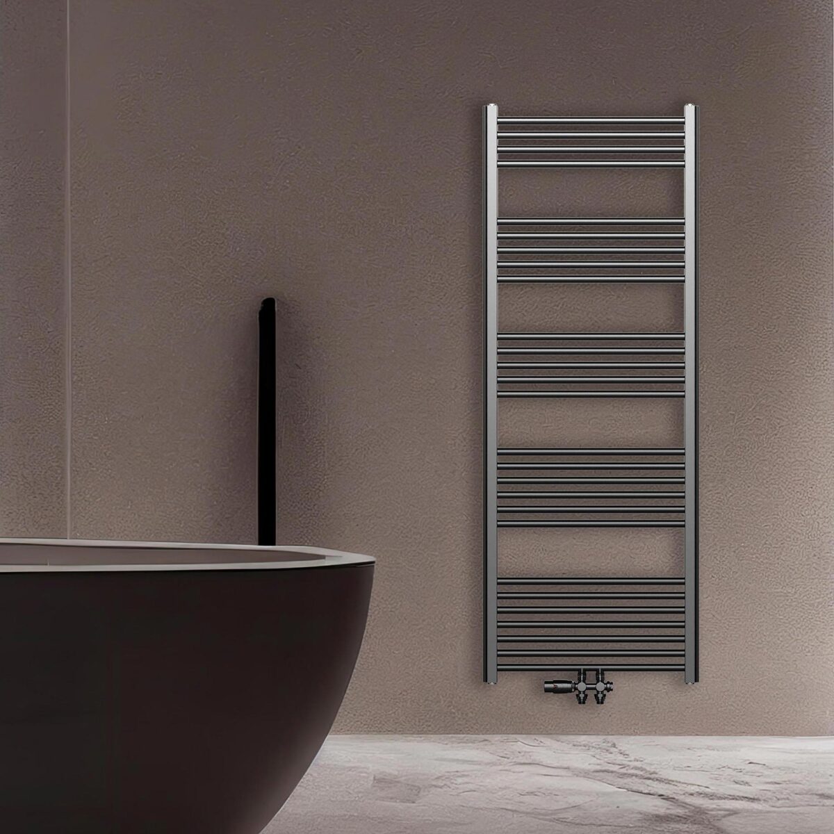 BELRAD SÈCHE-SERVIETTES - RACCORDEMENT GAUCHE-DROITE/CENTRAL - 557 WATT - 1600X600CM - GUNMETAL - Image 2