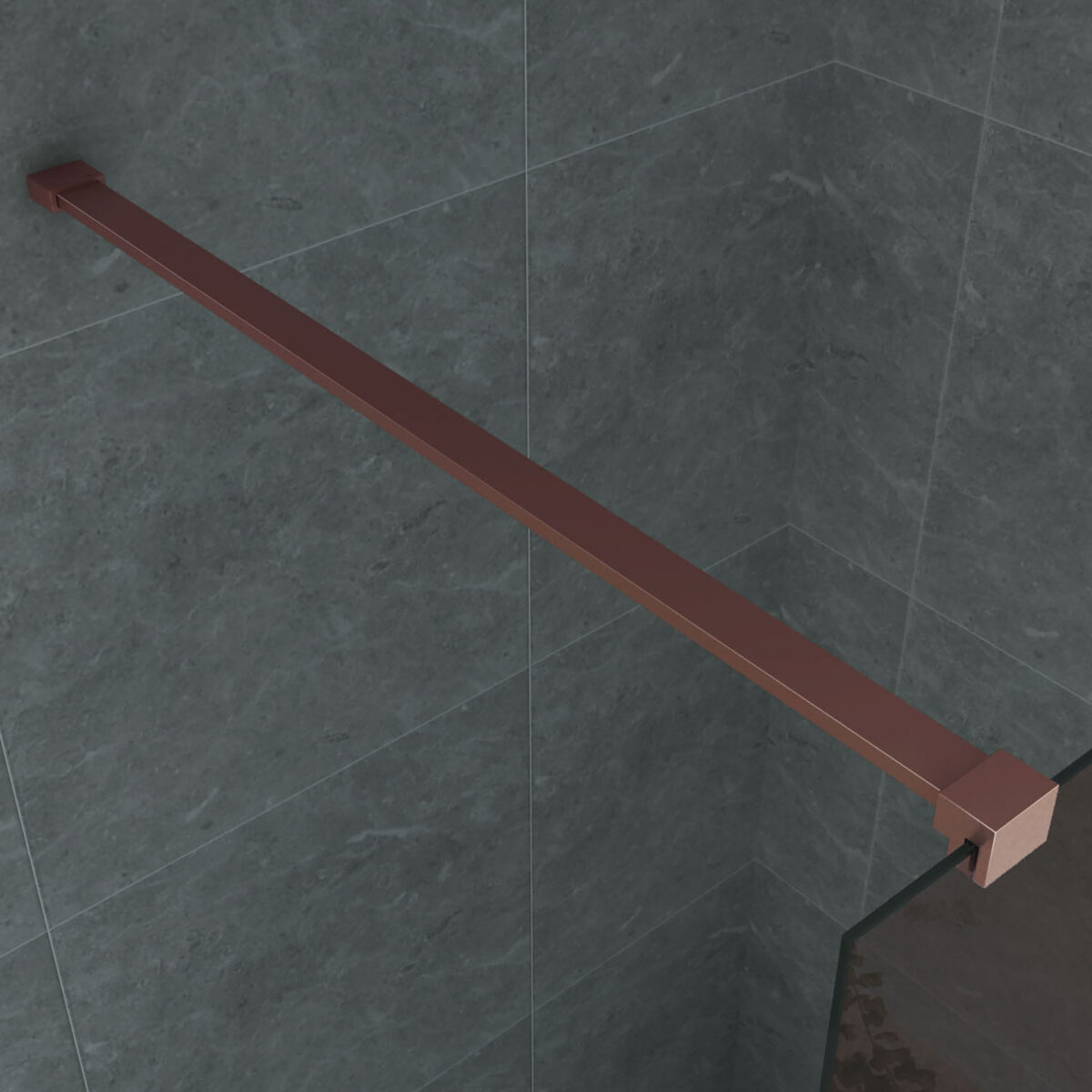 ALONI PAROI DE DOUCHE  CHAMPAGNE AVEC PROFIL CUIVRE  8MM (100X200CM) - Image 4